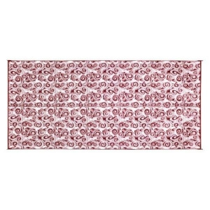 Camco 42842 Reversible Outdoor Mat 8' X 16' Burgundy Swirl - All