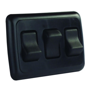 Jr Products 12245 Black Triple Spst On-Off Switch With Bezel - All