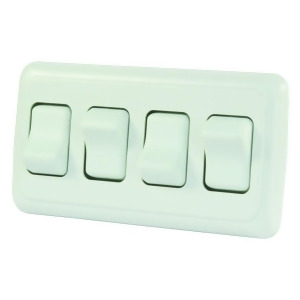 Jr Products 12331 White Quad Spst On-Off Switch With Bezel - All