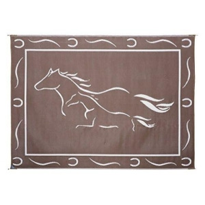 Stylish Camping Gh8117 Brown/White 8'x11' Galloping Horses Mat - All