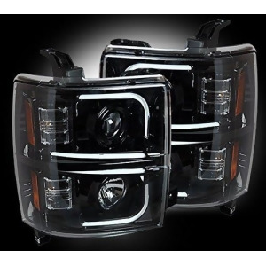 Chevrolet Silverado 2500/3500 Heavy Duty 14-15 3rd Gen Projector Headlights w/ Ultra High Power Smooth Oled Halos Dr - All