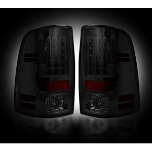 2013-14 Dodge Ram Rear Brake Reverse Dark Smoked Taillights w/ Brake Led Bulbs - All