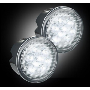 Jeep 07-15 Jk Wrangler Round Front Turn Signal Lenses with White LED's Located Under Front Headlights Clear Lens - All