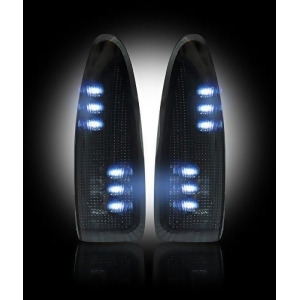 03-07 F250/f350 Superduty Side Mirror Lenses 2Pc W/white Led Running Lights Turn Signals-smoked Lens - All
