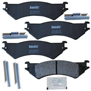Bendix Cfm802 Premium Copper Semi-Metallic Brake Pad with Installation Hardware Rear - All