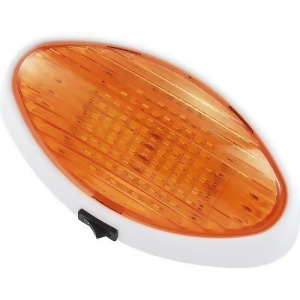Green LongLife 9090118 Rv Led Oval Porch Light Fixture w/ Clear Amber Lens On/off Switch 110 or 170 Lum Cool White - All
