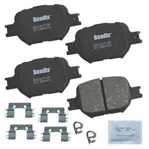 Bendix Cfc817 Premium Copper Ceramic Brake Pad with Installation Hardware Front - All