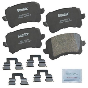 Bendix Cfm1108k1 Premium Copper Semi-Metallic Brake Pad with Installation Hardware Rear - All