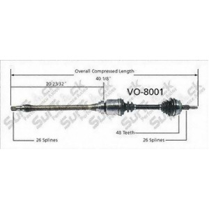 Cv Axle Shaft SurTrack Vo-8001 - All