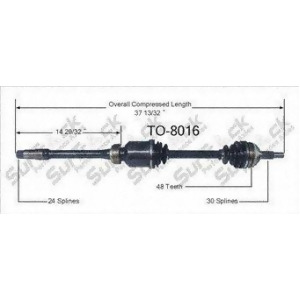 Cv Axle Shaft-New Front Right SurTrack To-8016 - All