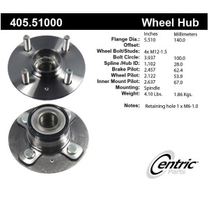Centric 405.51000E Rear Wheel Hub And Bearing Assembly - All