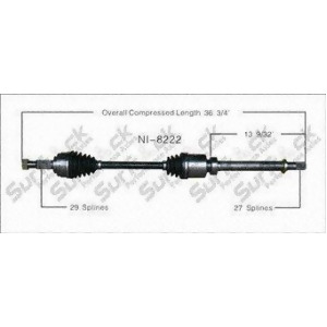 Cv Axle Shaft-New Front Right SurTrack Ni-8222 fits 07-12 Sentra - All