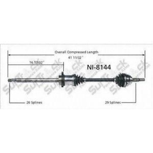 Cv Axle Shaft-New Front Right SurTrack Ni-8144 fits 04-09 Quest - All