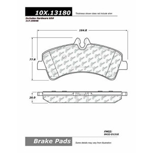 Centric 106.13180 Posi Quiet Premium Extended Wear Brake Pad with Hardware - All