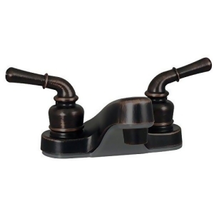 Bathroom Faucet 4In 2 Lever Teacup 1/4 Turn Plastic Rubbed Bronze - All