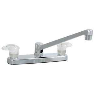 Kitchen Faucet 8In 2 Lever 1/4 Turn Plastic Chrome - All