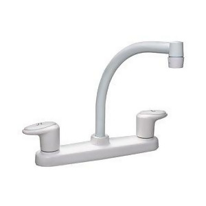 Kitchen Faucet 8In Hi-arc 2 Lever 1/4 Turn Plastic White - All