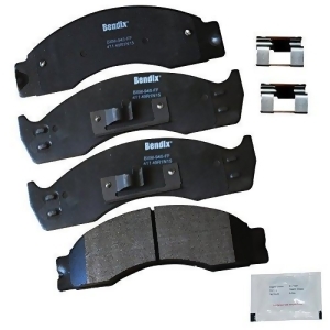 Bendix Cfm411 Premium Copper Semi-Metallic Brake Pad with Installation Hardware Front/Rear - All