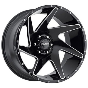 Ultra Wheel 206Bm Vortex Gloss Black with Milled Accents and Clear-Coat Wheel 20x10 25mm offset - All