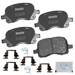 Bendix Cfc741 Premium Copper Ceramic Brake Pad with Installation Hardware Front - All