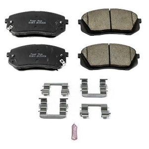 Power Stop 17-1803 Z17 Evolution Plus Clean Ride Ceramic Brake Pad with Premium Hardware Kit Included - All