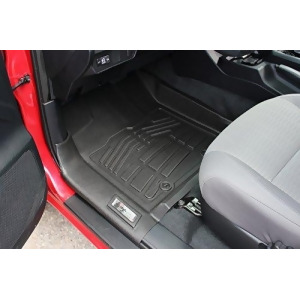 Black Front Floor Liners for 2016 2017 Tacoma Double Cab - All