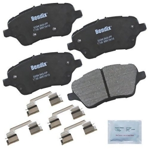 Bendix Cfm1730 Premium Copper Semi-Metallic Brake Pad with Installation Hardware Front - All