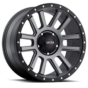 Ultra Wheel 107Gn Xtreme Satin Graphite with Satin Black X-Lok Lip Wheel 17x8.5 1mm offset - All