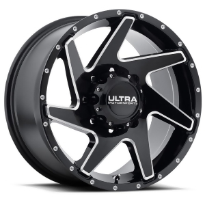 Ultra Wheel 206Bm Vortex Gloss Black with Milled Accents and Clear-Coat Wheel 20x10 25mm offset - All