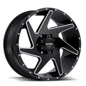 Ultra Wheel 206Bm Vortex Gloss Black with Milled Accents and Clear-Coat Wheel 20x9 18mm offset - All