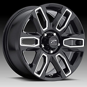 Platinum 252Bm Allure Gloss Black with Milled Accents and Clear-Coat Wheel 20x8.5 /6x120mm 25mm offset - All
