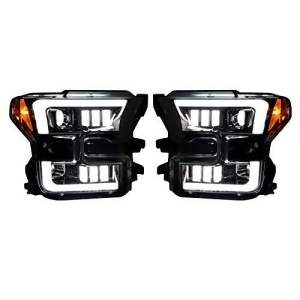 Recon 264290Bkc F-150 Ford Smoked-Black Projector Headlights - All