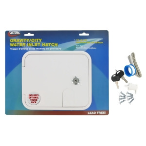 Valterra A01-2004Vp White Carded Gravity/Plastic City Water Inlet Hatch - All