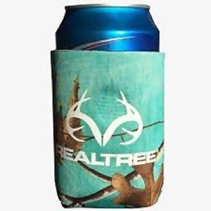 Magnetic Can Cooler White Realtree Logo Xtra Camo Sea Glass - All