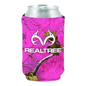 Magnetic Can Cooler White Realtree Logo Xtra Camo Paradise Pink - All