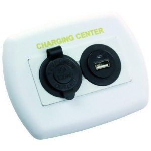 Jr Products 15085 White 12V Usb Charging Center - All