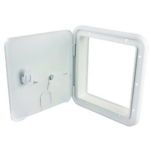Jr Products 22D32-a Polar White Large 30/50 Amp Thumb Lock Electric Cable Hatch - All