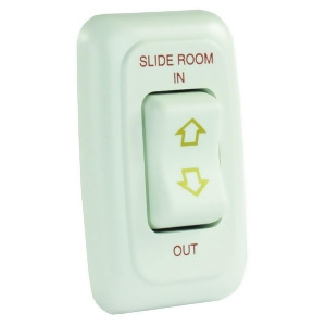 Jr Products 12075 White Single Slide-Out Switch Assembly With Bezel - All