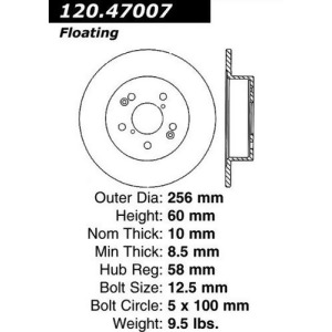 Centric Parts 120.47007 Brake Rotor - All