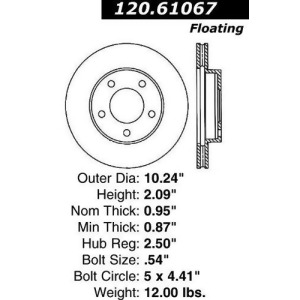 Centric Parts 120.61067 Brake Rotor - All