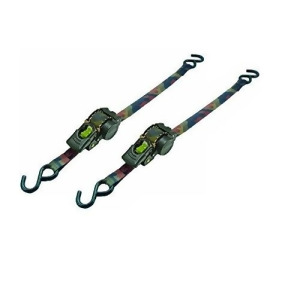 Highland 1153500 6' Camo Retractable Ratchet Tie Down With Hooks 2 Piece - All