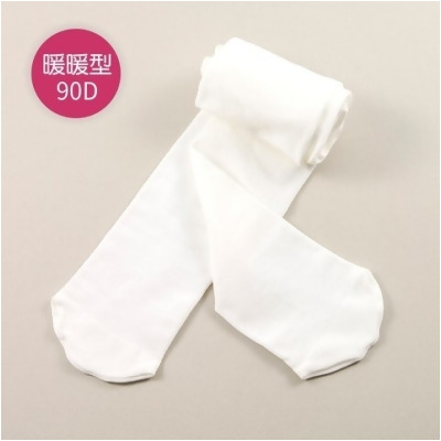 90D暖暖水梨白超細纖維兒童褲襪（0-12歲）- 止滑款 