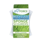 Ecoforce - Recycled Non Scratch Sponge Scourers - 2pk from Ecoforce - 2pk Ecoforce - Recycled Non Scratch Sponge Scourers - 2pk from Ecoforce - 2pk