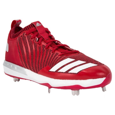 red metal baseball cleats