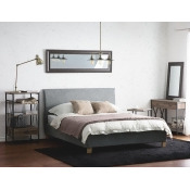 Fabric King Size Bed Grey SENNEZ Fabric King Size Bed Grey SENNEZ