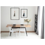 Dining Table 180 cm Light Wood and Black FLOW Dining Table 180 cm Light Wood and Black FLOW