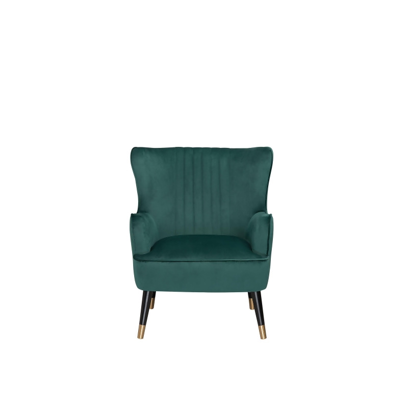 Velvet Wingback Chair Emerald Green Varberg From Beliani At Shop Com Uk