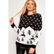 Grace Festive Reindeer Knitted Christmas Jumper - Black Grace Festive Reindeer Knitted Christmas Jumper - Black