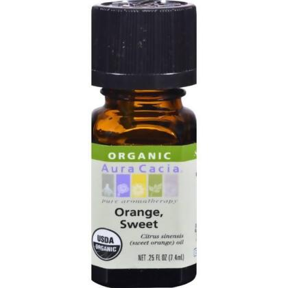 Essential Oil Sweet Orange Sweet Orange 0.25 oz by Aura Cacia - The familiar orange scent makes this one of the world's most popular oils and the heart of many floral blends.    Sweet orange's gentle, clarifying nature cheers the heart and bright ens the mood.  Essential oils may well be the ultimate gift from...