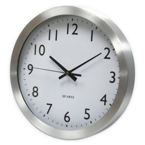 Universal Brushed Aluminum Wall Clock, 12" Overall Diameter, Silver Case, 1 Aa (sold Separately)